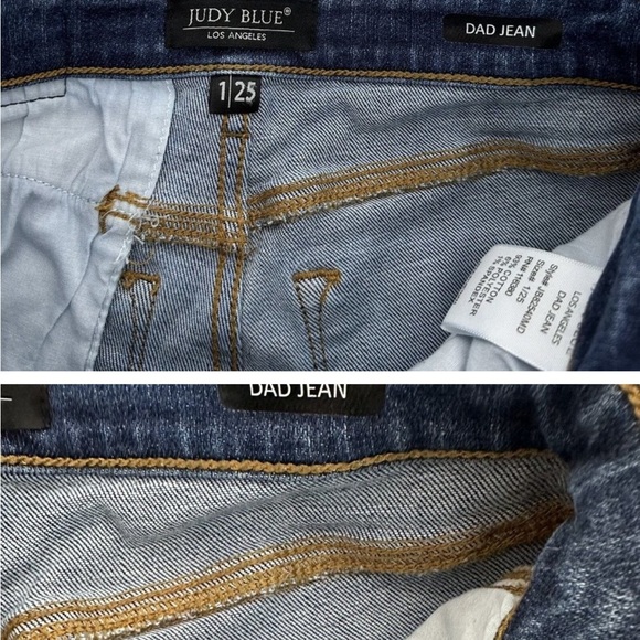Judy Blue Dad Jeans Womens Size 25 Blue High Waist Stretch Straight Pockets - Picture 6 of 8